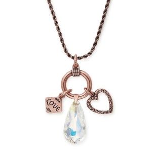 Alex and Ani Bronze Crystal Heart Necklace